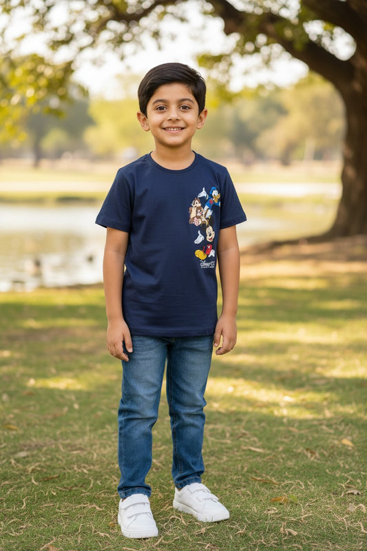 Doreme Disney boys T-shirt in express blue with Donald Duck and friends print
