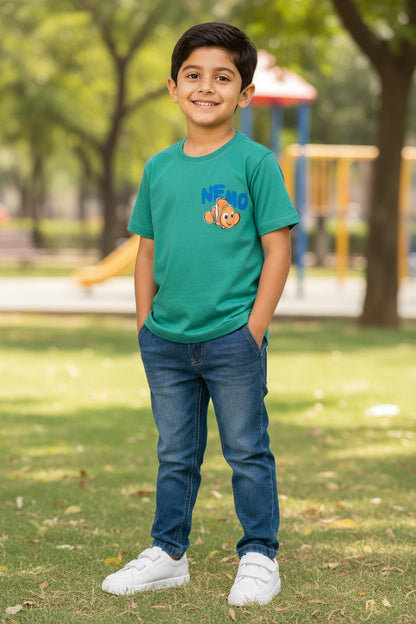 Doreme Disney boys T-shirt in green with Nemo print
