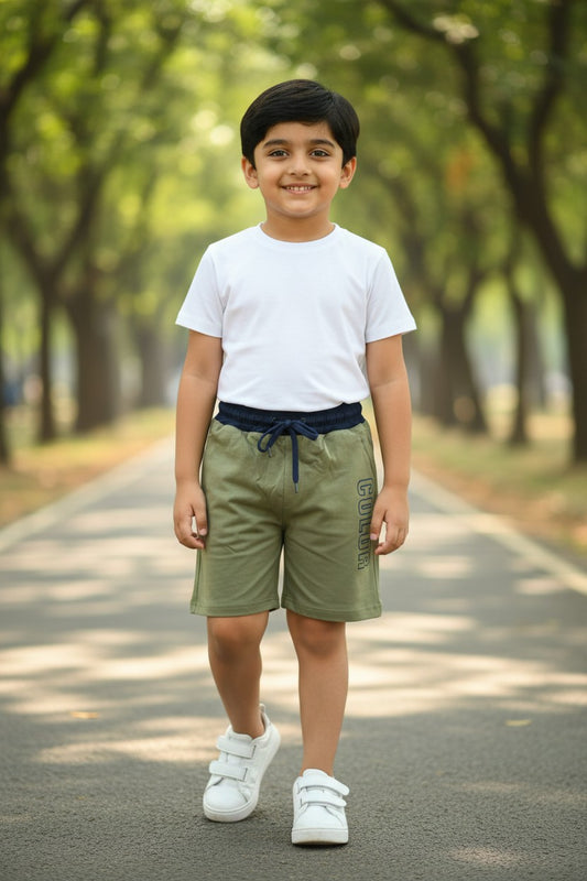 Tomato boys contrast waistband shorts in Ash