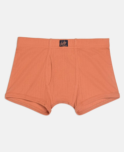Jockey boys orange cotton rib trunk laid flat