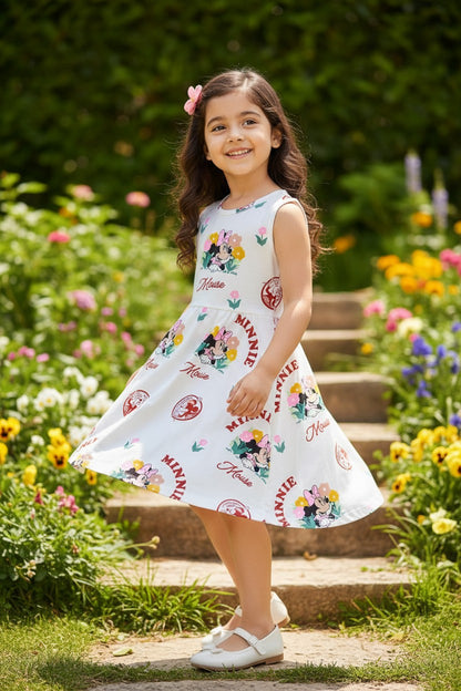 Doreme Disney Girls Printed A-Line Kids Dress Minnie - 30501
