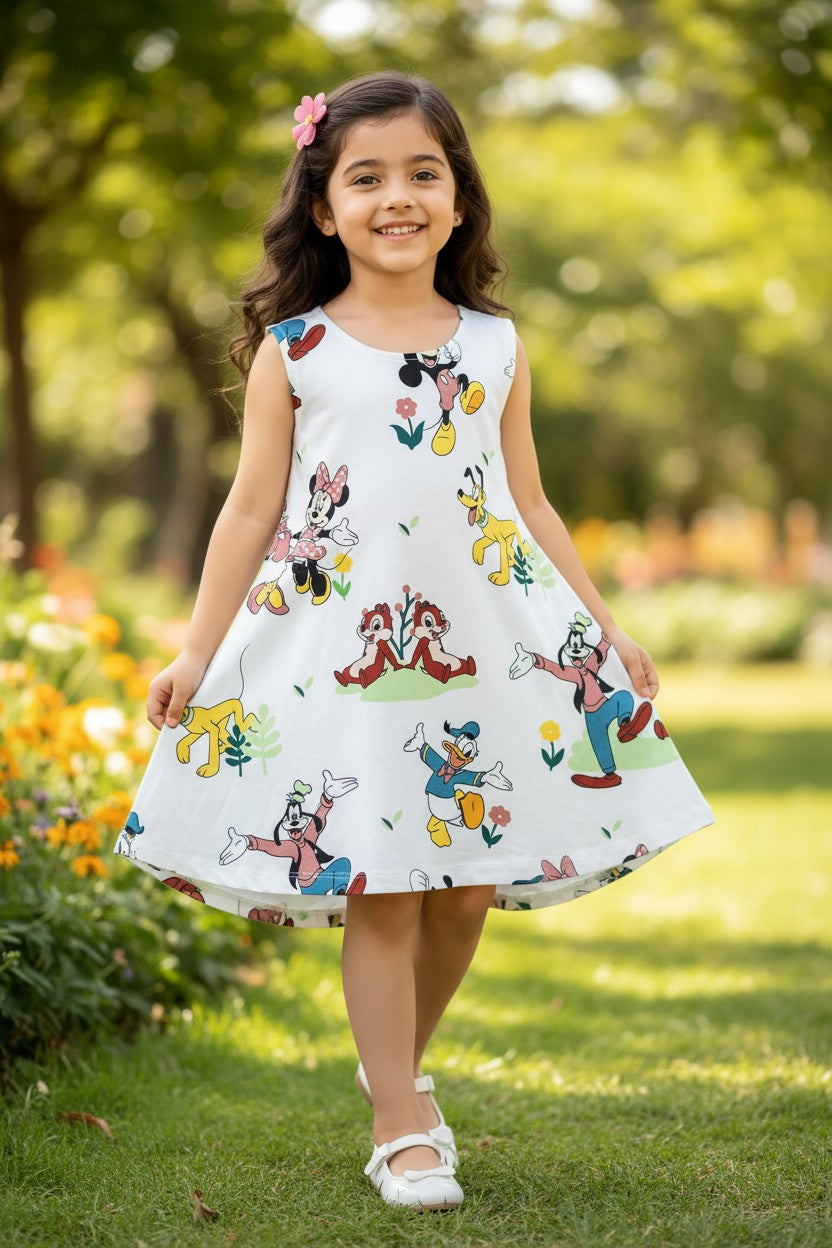 Doreme Disney Girls Printed A-Line Kids Dress Tiktok - 30501