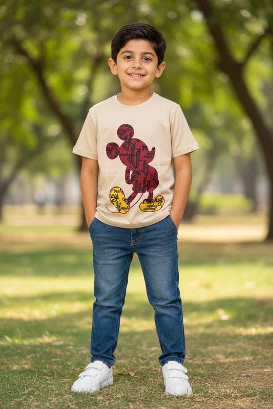 Doreme Disney Mickey Mouse boys T-shirt in beige