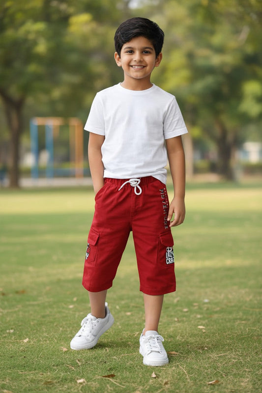 Lemon & Sugar boys red cargo capri pants