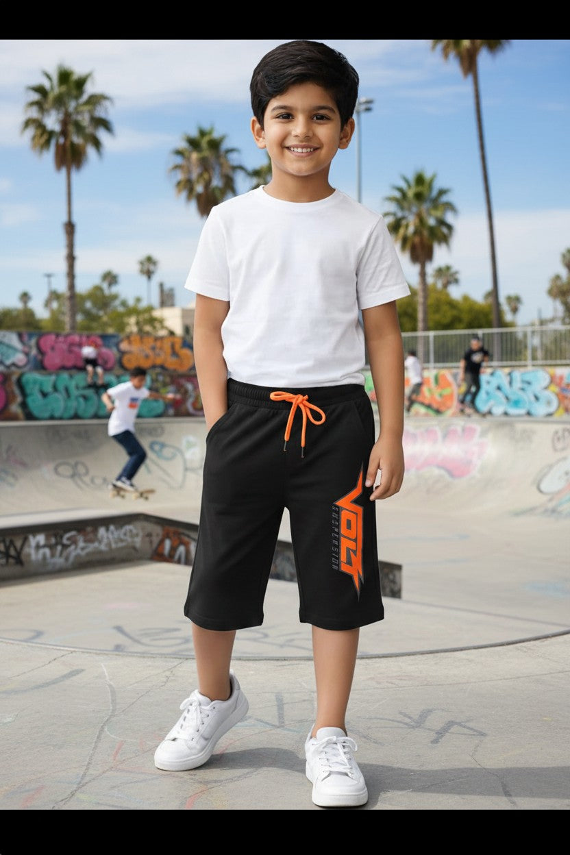 Lemon & Sugar boys soccer print capri in Ecru