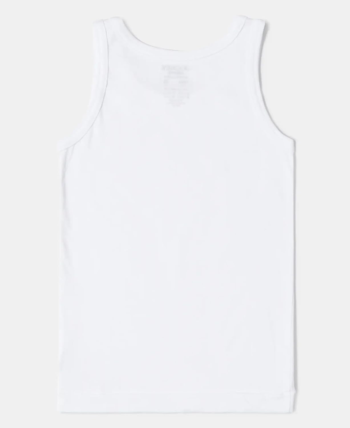 Back of a Jockey boys white sleeveless cotton vest