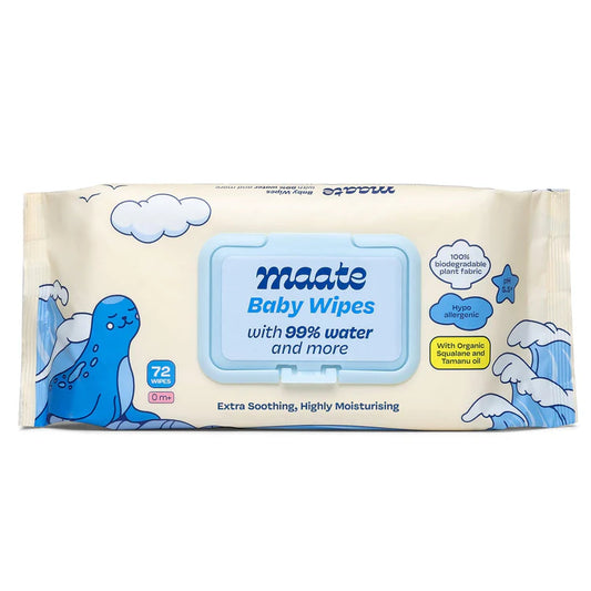 Maate Baby Wipes | 99% Water, Hypoallergenic, Alcohol & Fragrance Free