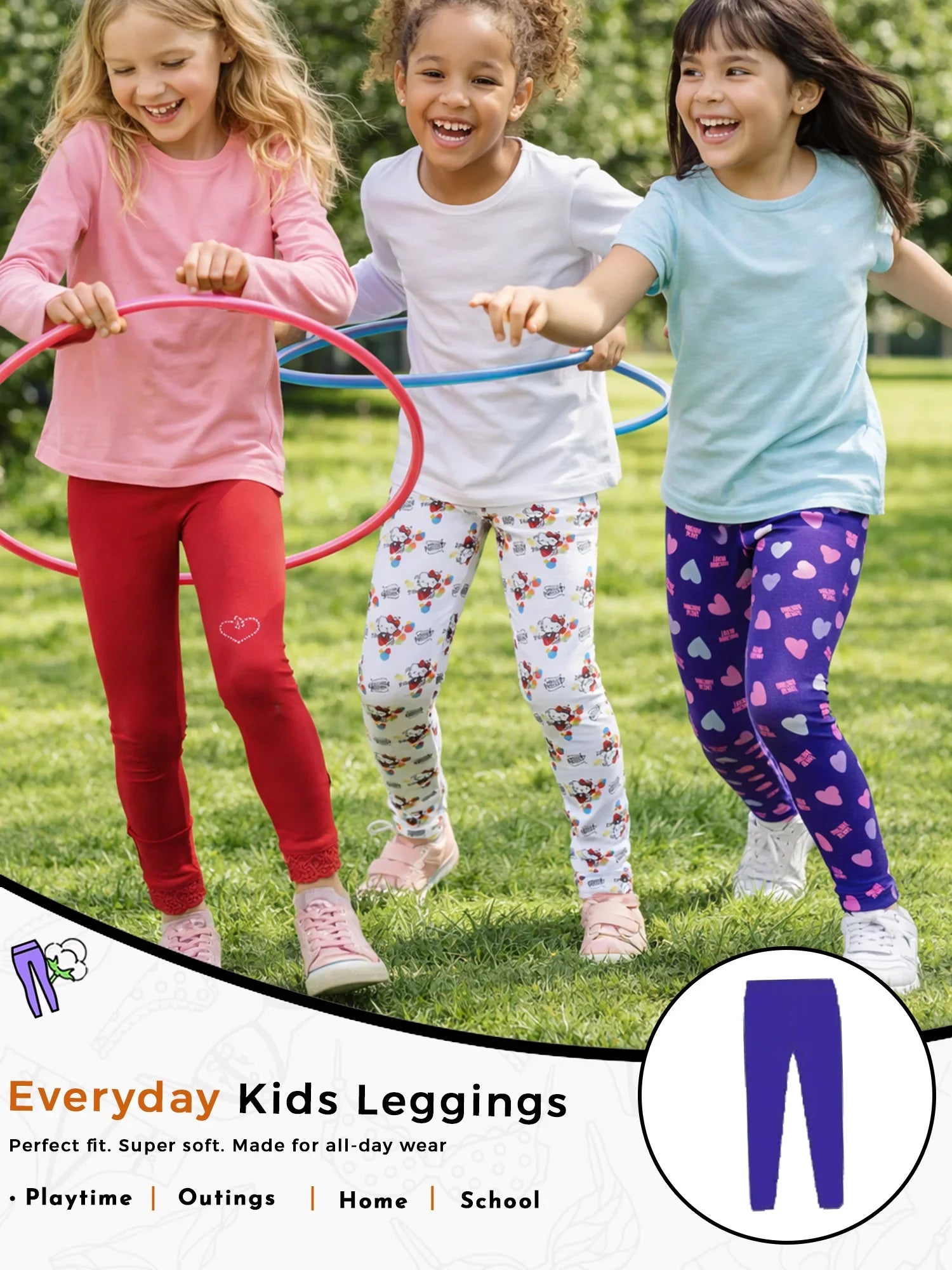 Bodycare everyday kids leggings for playtime, outings, home and school