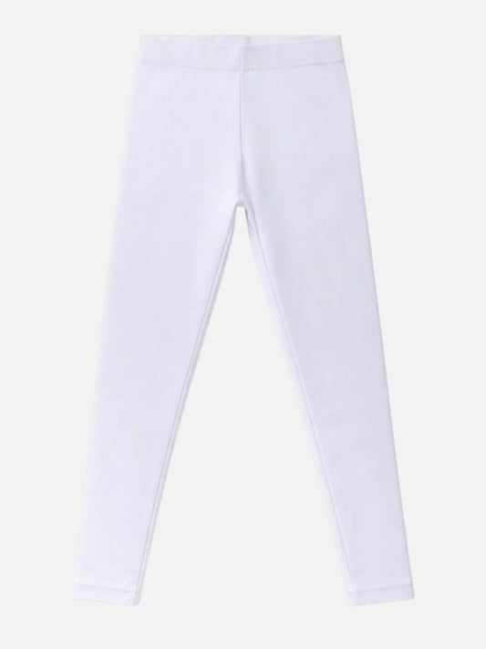 Bodycare girls full length cotton spandex leggings in White