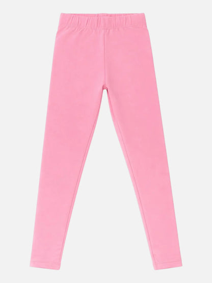 Bodycare girls full length cotton spandex leggings in Pink
