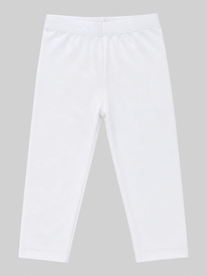 Bodycare girls cotton spandex capri leggings in White