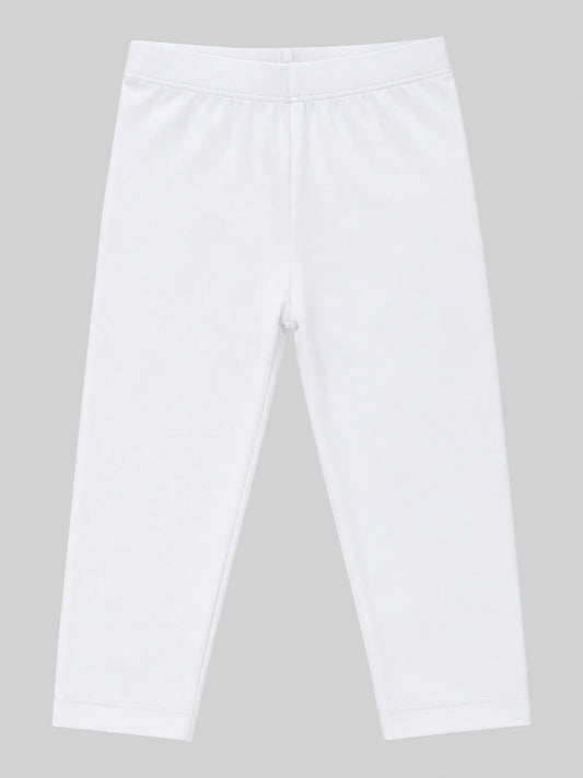 Bodycare girls cotton spandex capri leggings in White