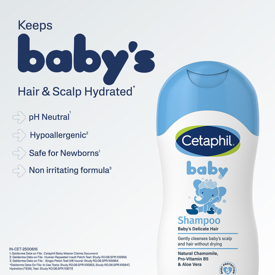 Cetaphil Baby shampoo is pH neutral, hypoallergenic and safe for newborns
