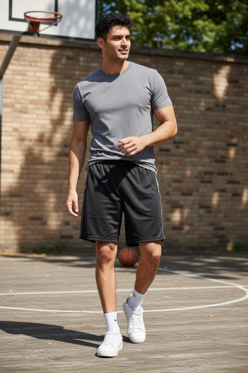 Jesco men's black regular fit cotton shorts - Design 7001