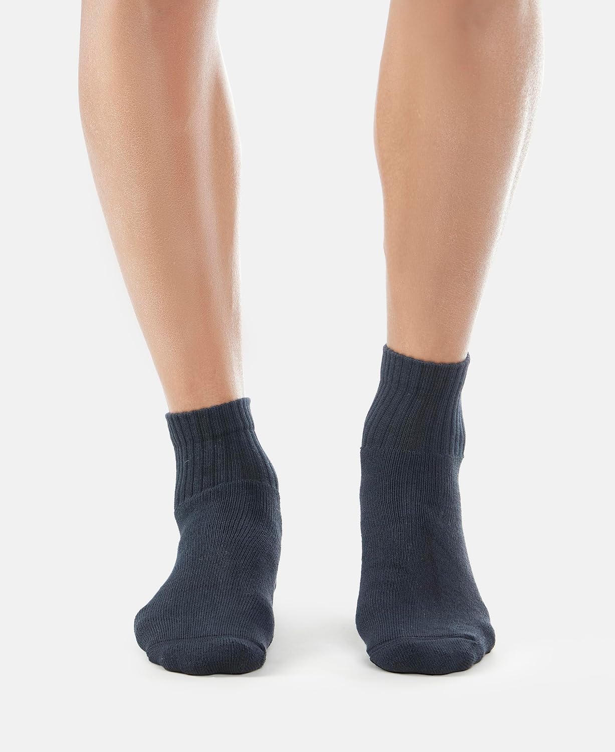 Back view of Jockey navy ankle length cotton terry socks