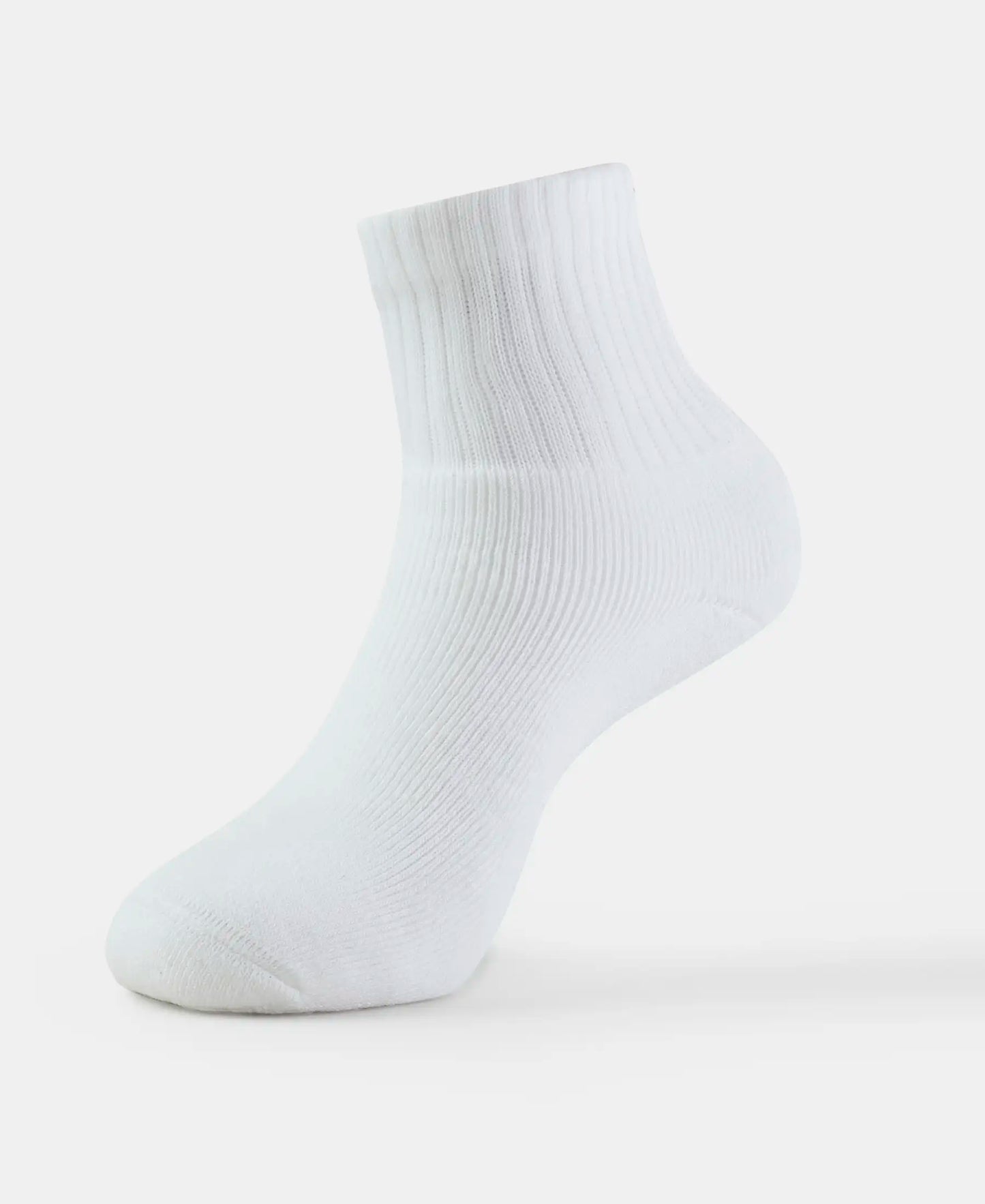 Jockey white ankle length cotton terry sock, single sock view