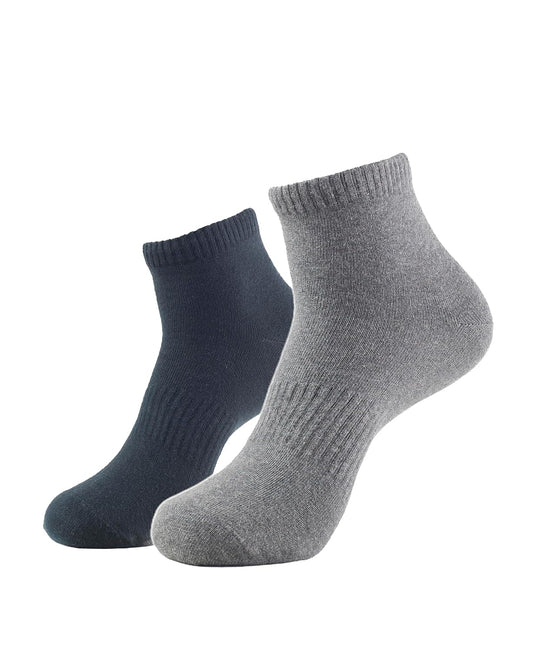 Jockey athleisure ankle length socks in navy and grey, assorted pair