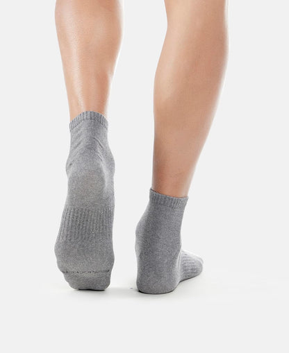 Back view of Jockey men's grey athleisure ankle length socks