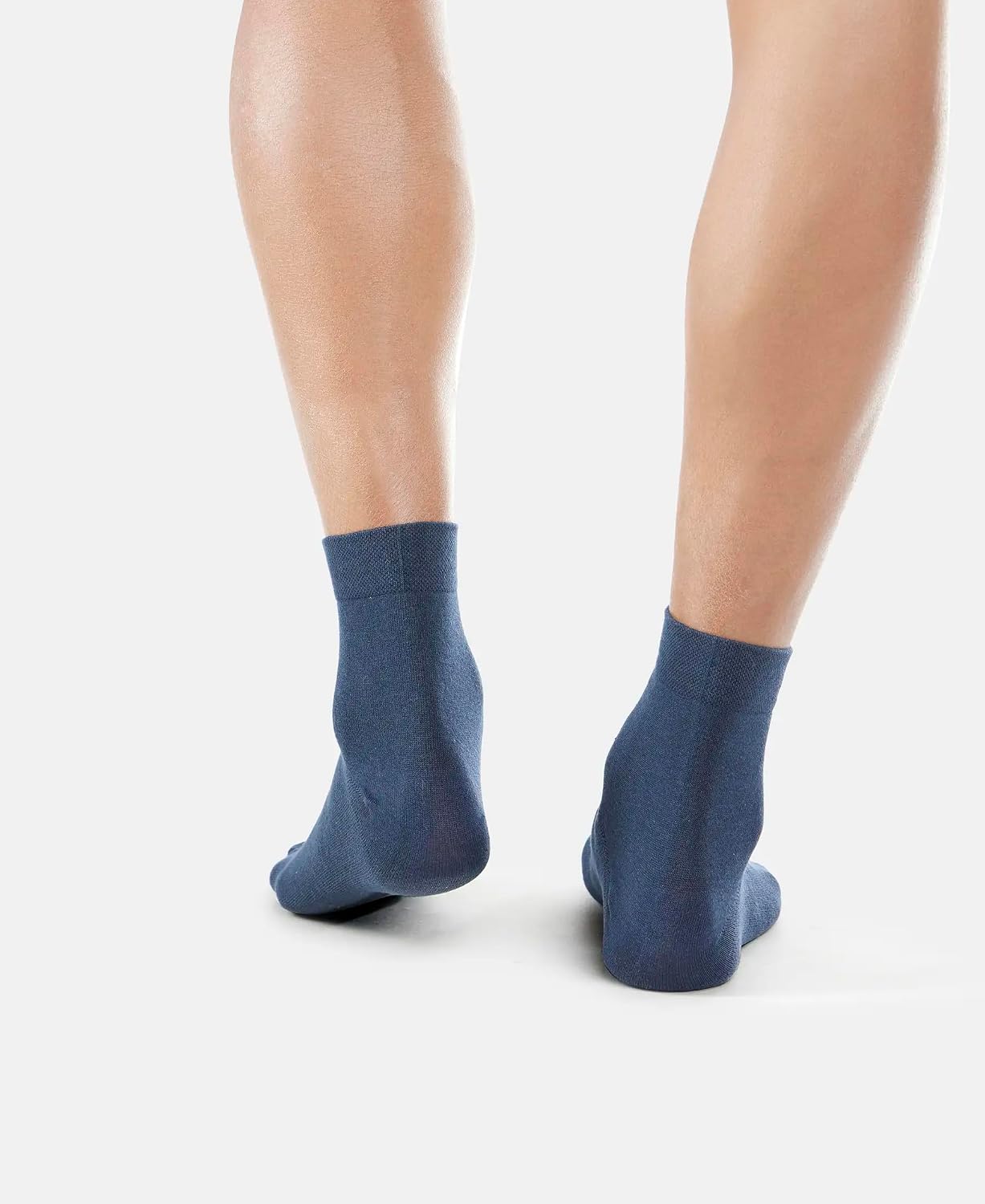 Back view of Jockey men's navy international ankle length socks