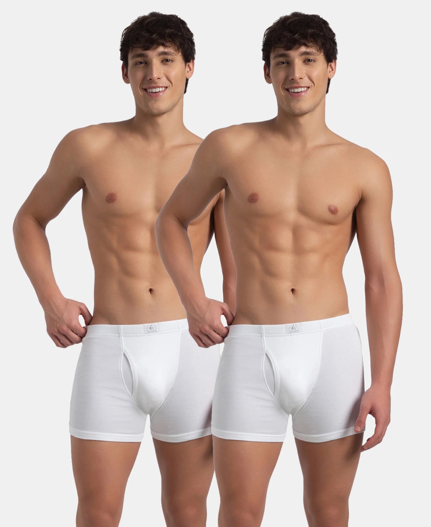 Jockey men's white cotton rib boxer brief pack of 2