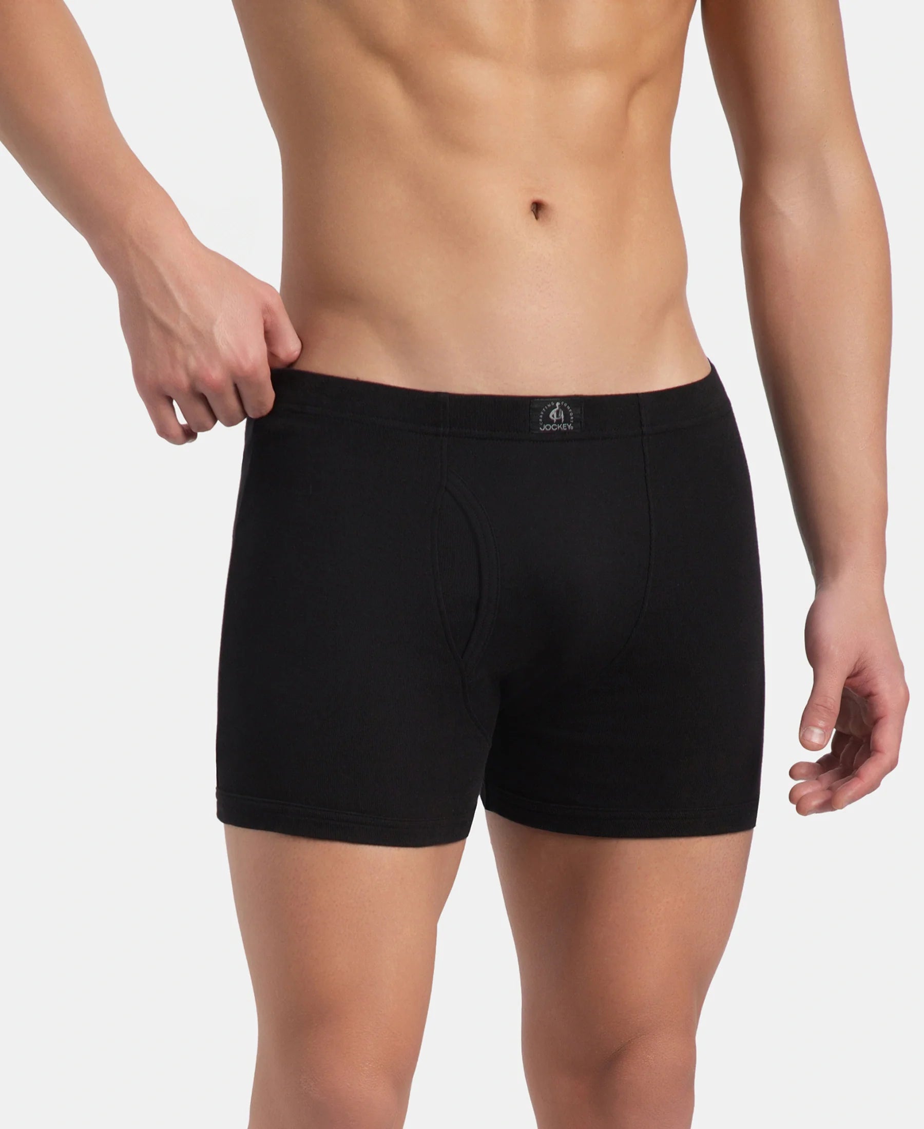 Jockey 8008 cotton rib boxer brief in Black