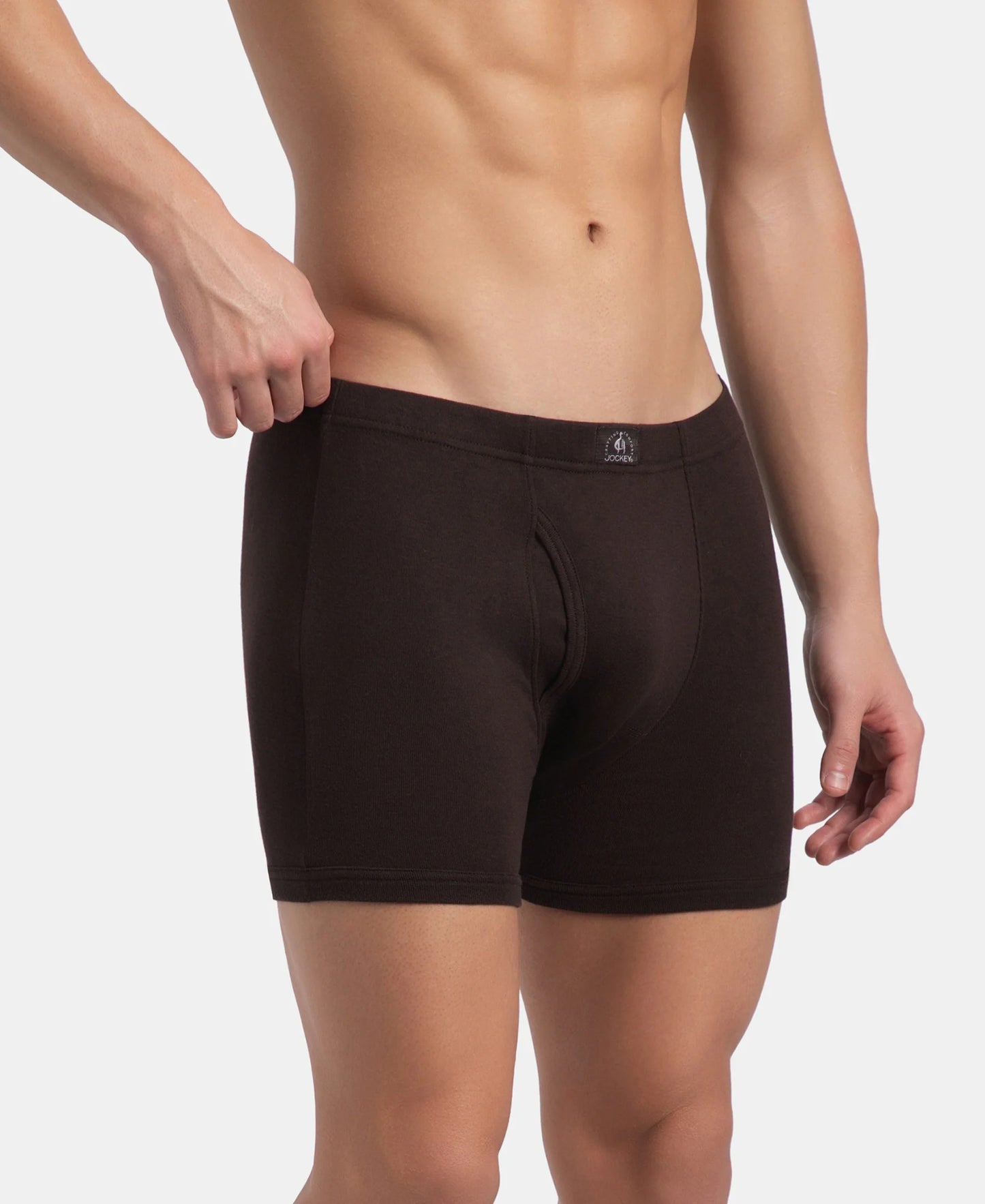 Jockey 8008 cotton rib boxer brief in Brown