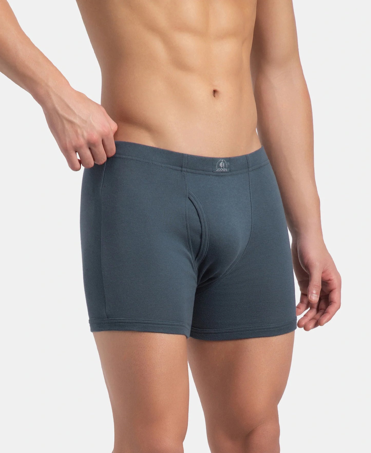 Jockey 8008 cotton rib boxer brief in Deep Slate