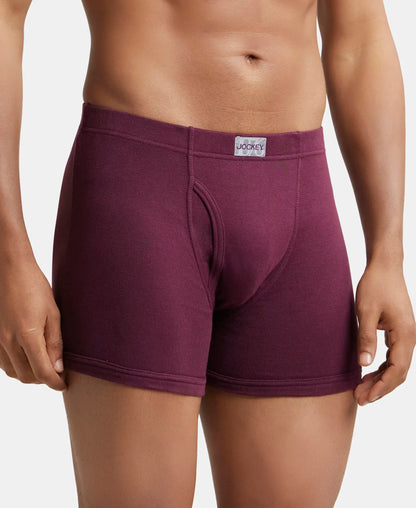Jockey 8008 cotton rib boxer brief in Wine Tasting