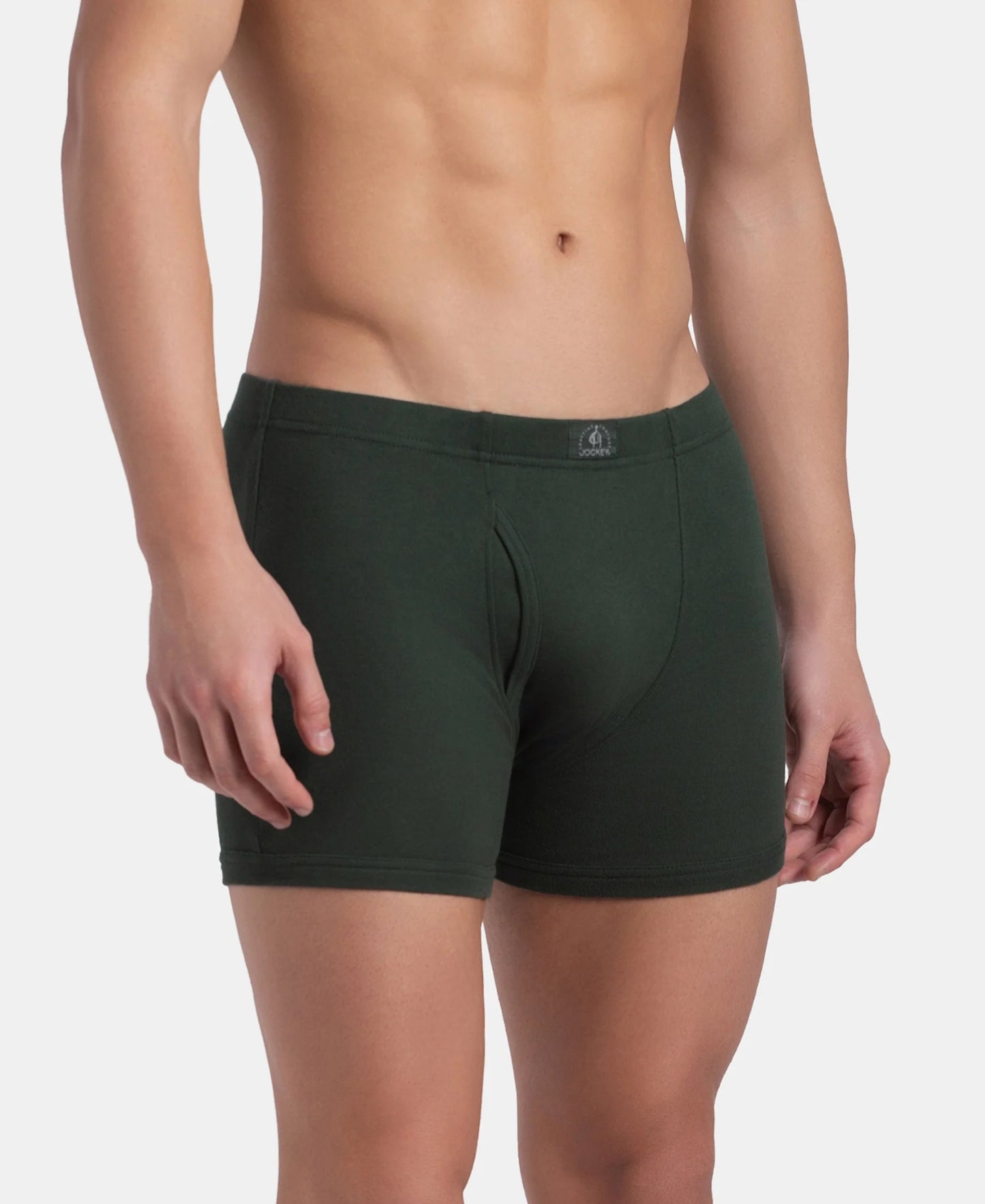 Jockey 8008 cotton rib boxer brief in Deep Forest