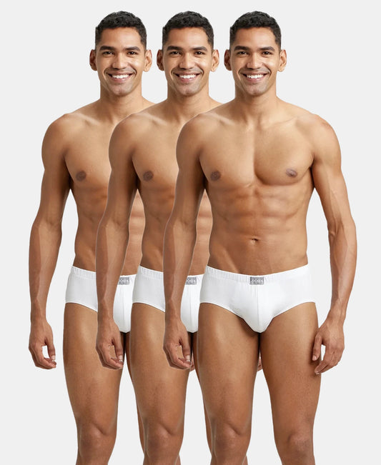 Jockey men's white cotton brief pack of 3