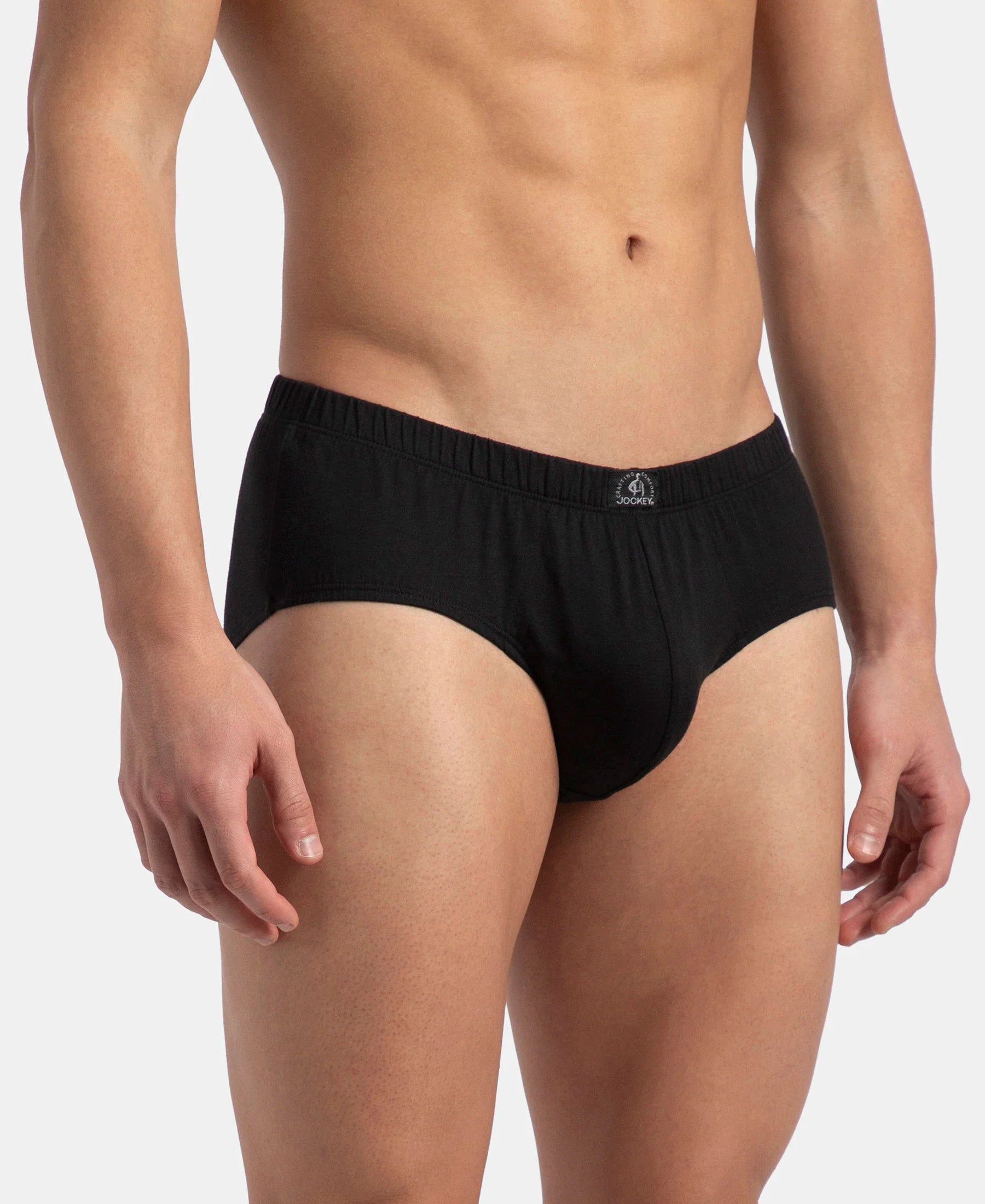 Jockey 8035 cotton brief in Black