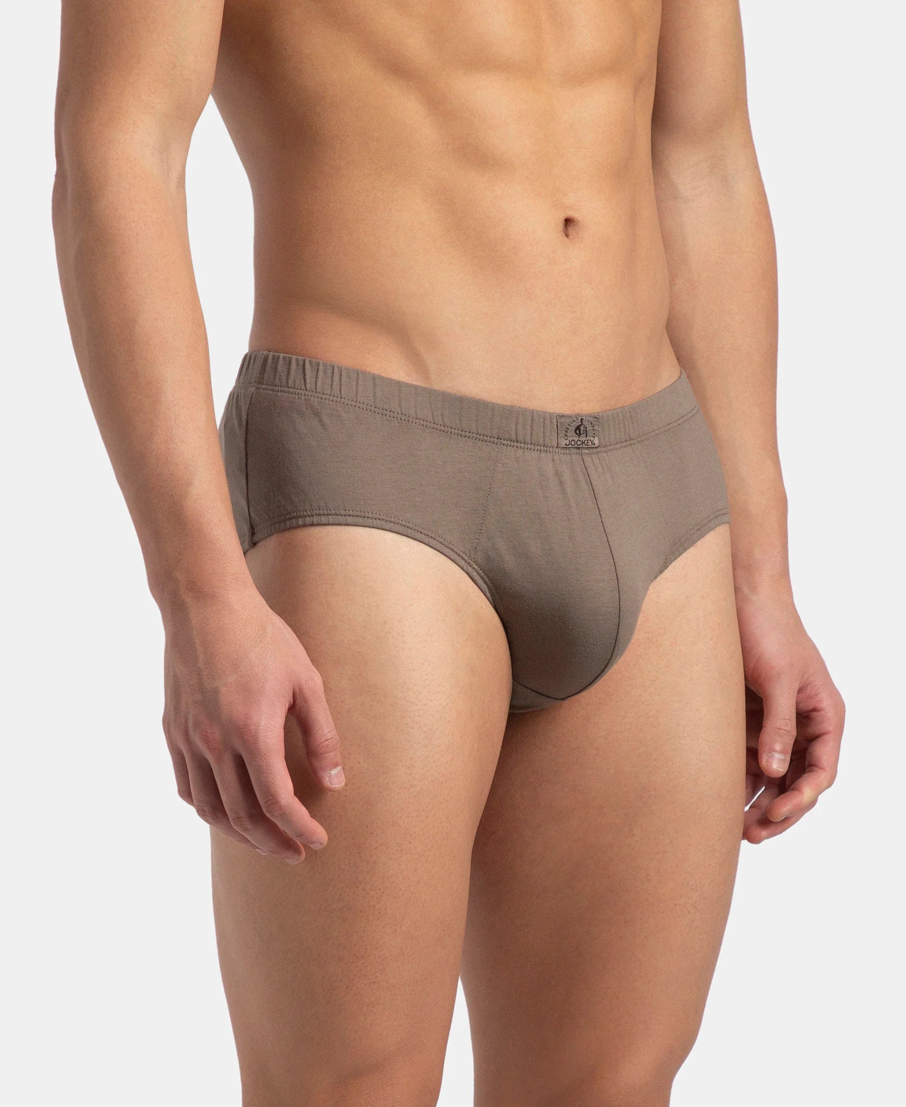 Jockey 8035 cotton brief in Dark Khaki