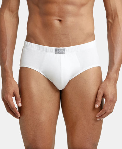 Jockey 8035 white cotton brief front view