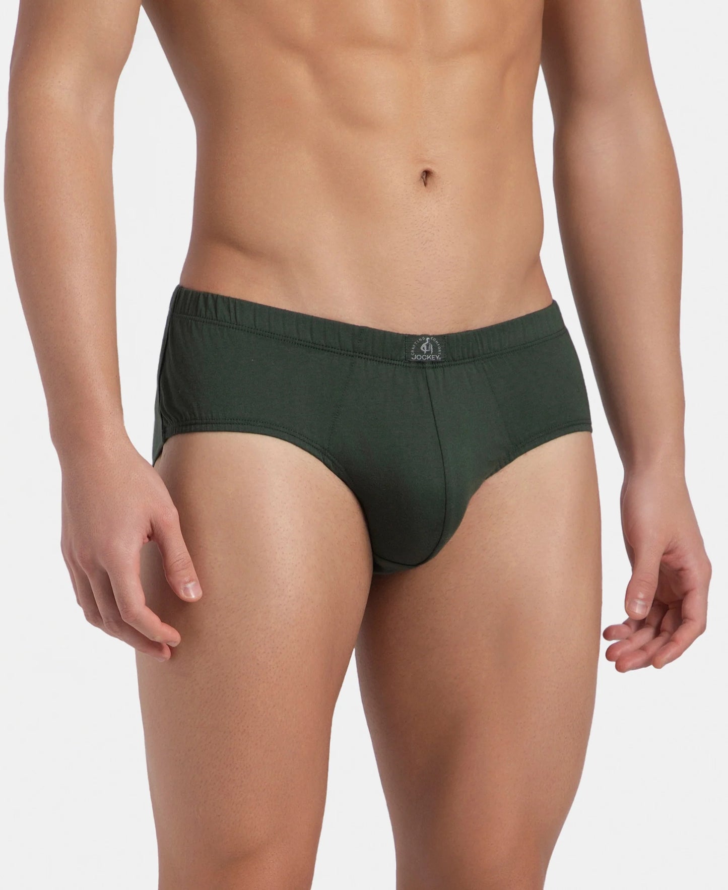 Jockey 8035 cotton brief in Deep Forest
