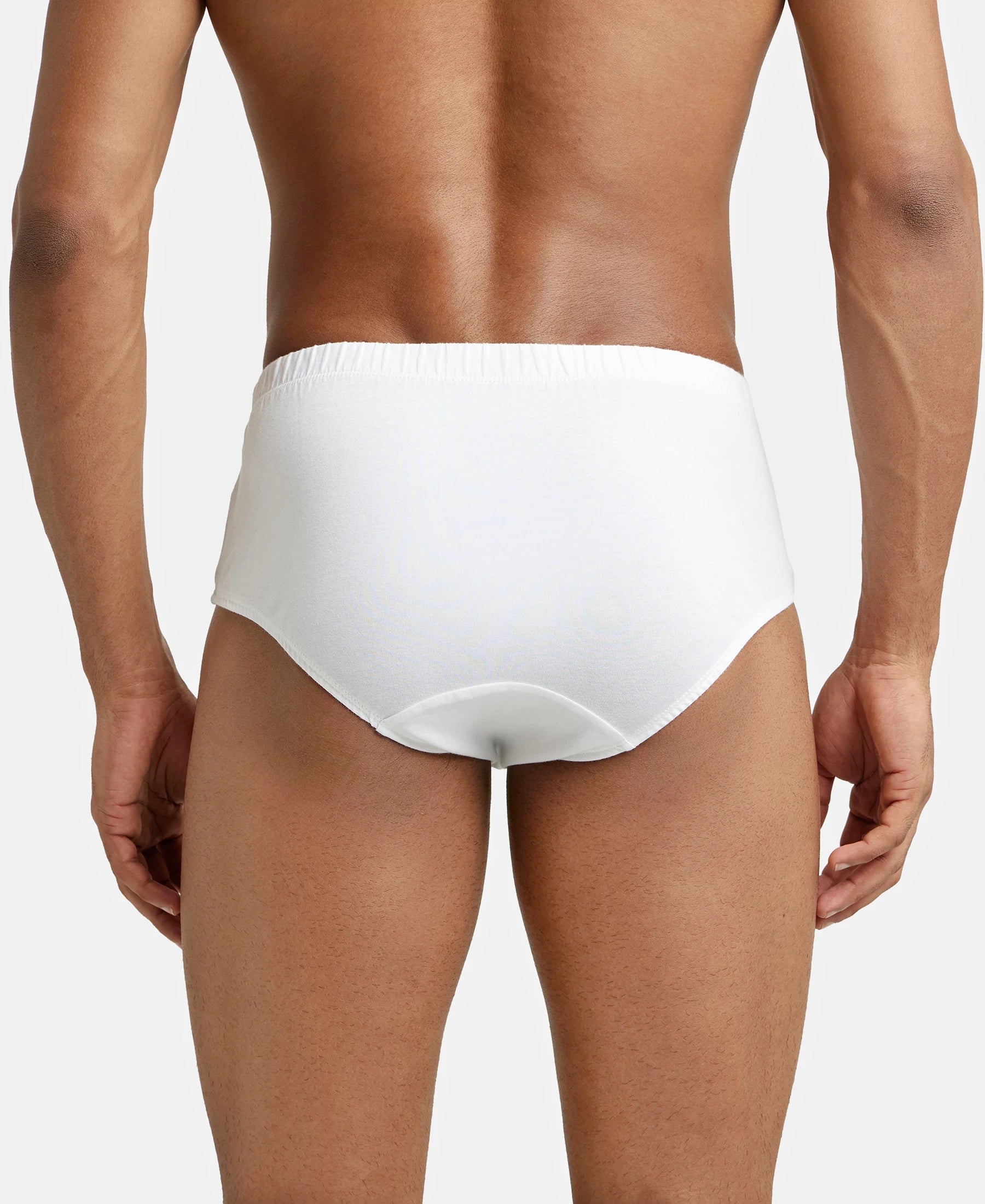 Jockey 8035 white cotton brief back view