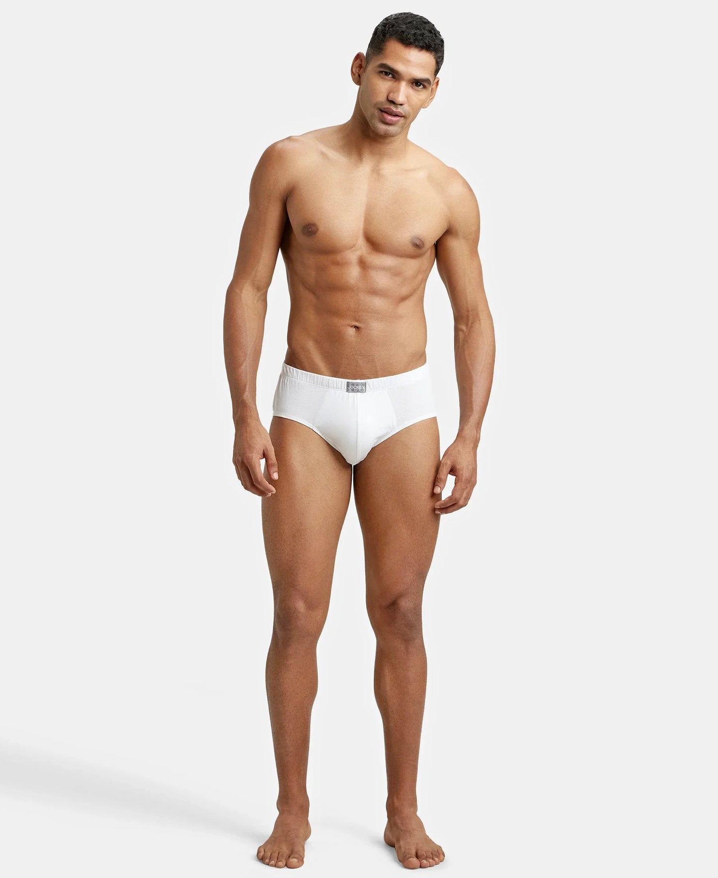 Jockey 8035 white cotton brief worn view