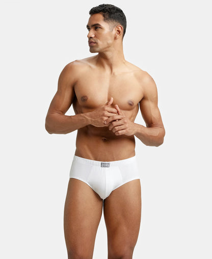 Jockey 8035 white cotton brief side view
