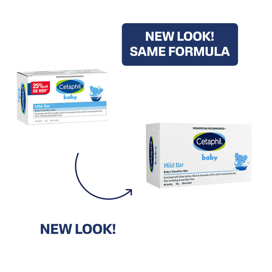 Cetaphil Baby mild bar new look packaging with the same formula