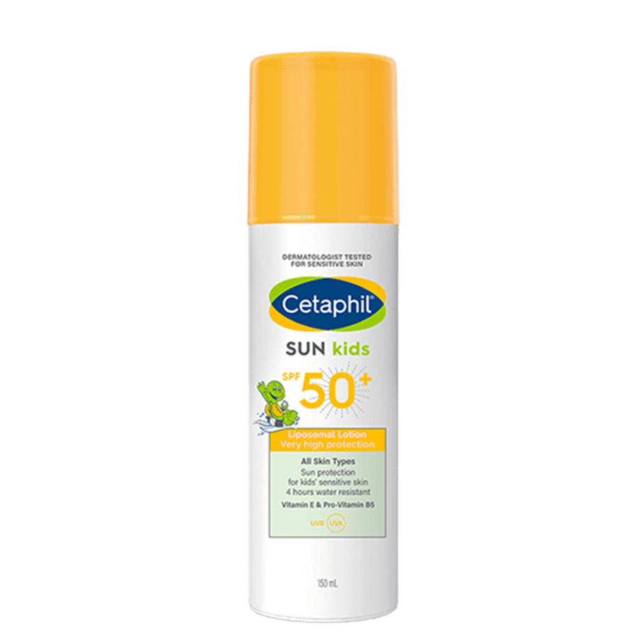 Cetaphil Sun Kids SPF 50 plus water-resistant lotion 150 ml bottle, front view