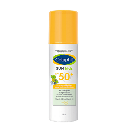 Cetaphil Sun Kids SPF 50 plus water-resistant lotion 150 ml bottle, front view