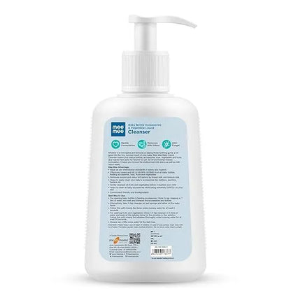Front label of the Mee Mee baby bottle and accessory cleanser pump bottle