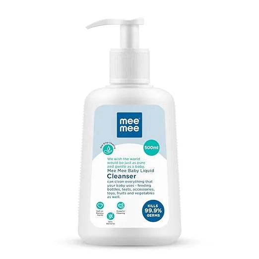 Mee Mee baby bottle and accessory cleanser, 500 ml pump bottle
