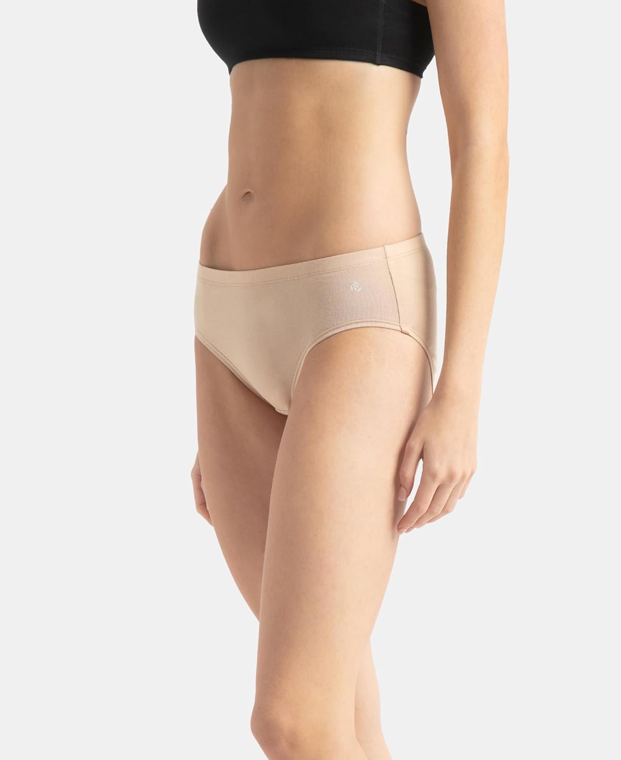 Back view of a Jockey women's skin coloured stretch hipster panty