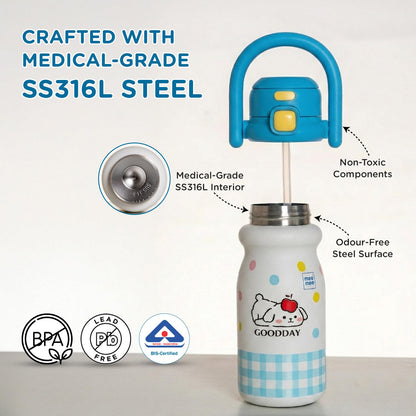 Mee Mee Hydro Flow bottle crafted with medical-grade SS316L steel