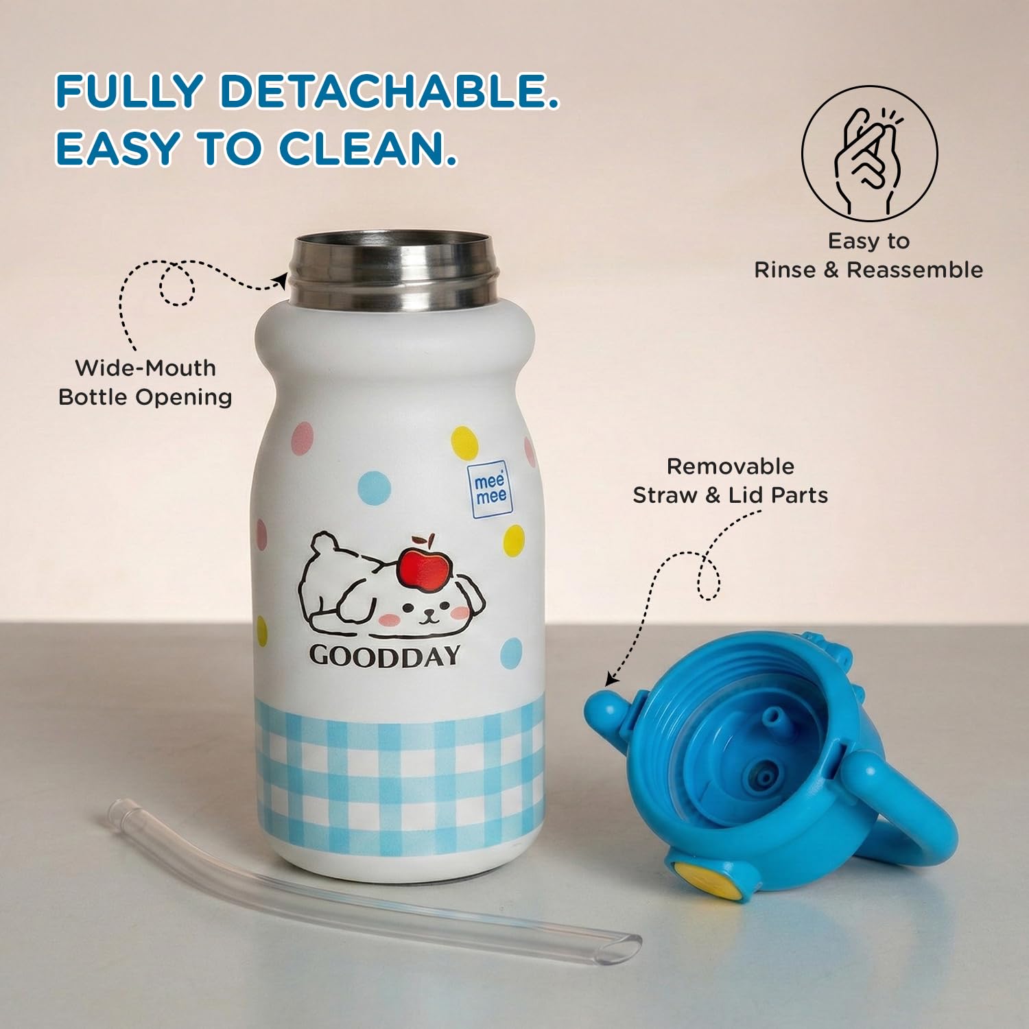 Mee Mee Hydro Flow bottle is fully detachable and easy to clean