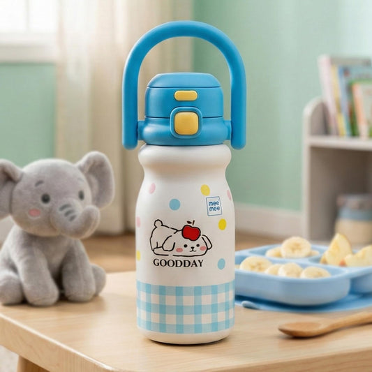 Blue Mee Mee Hydro Flow insulated sipper cup 550 ml with elephant toy