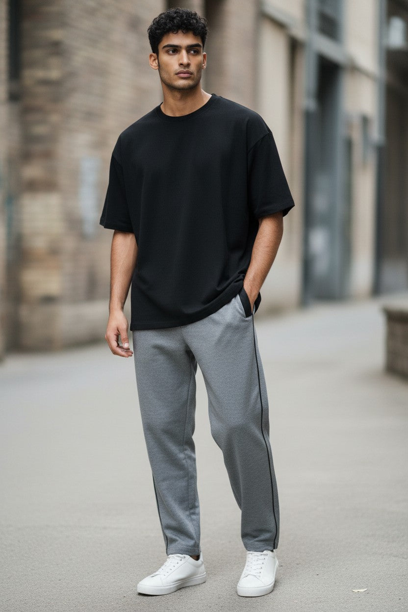 Jesco men's grey regular fit cotton track pants - Design 5001