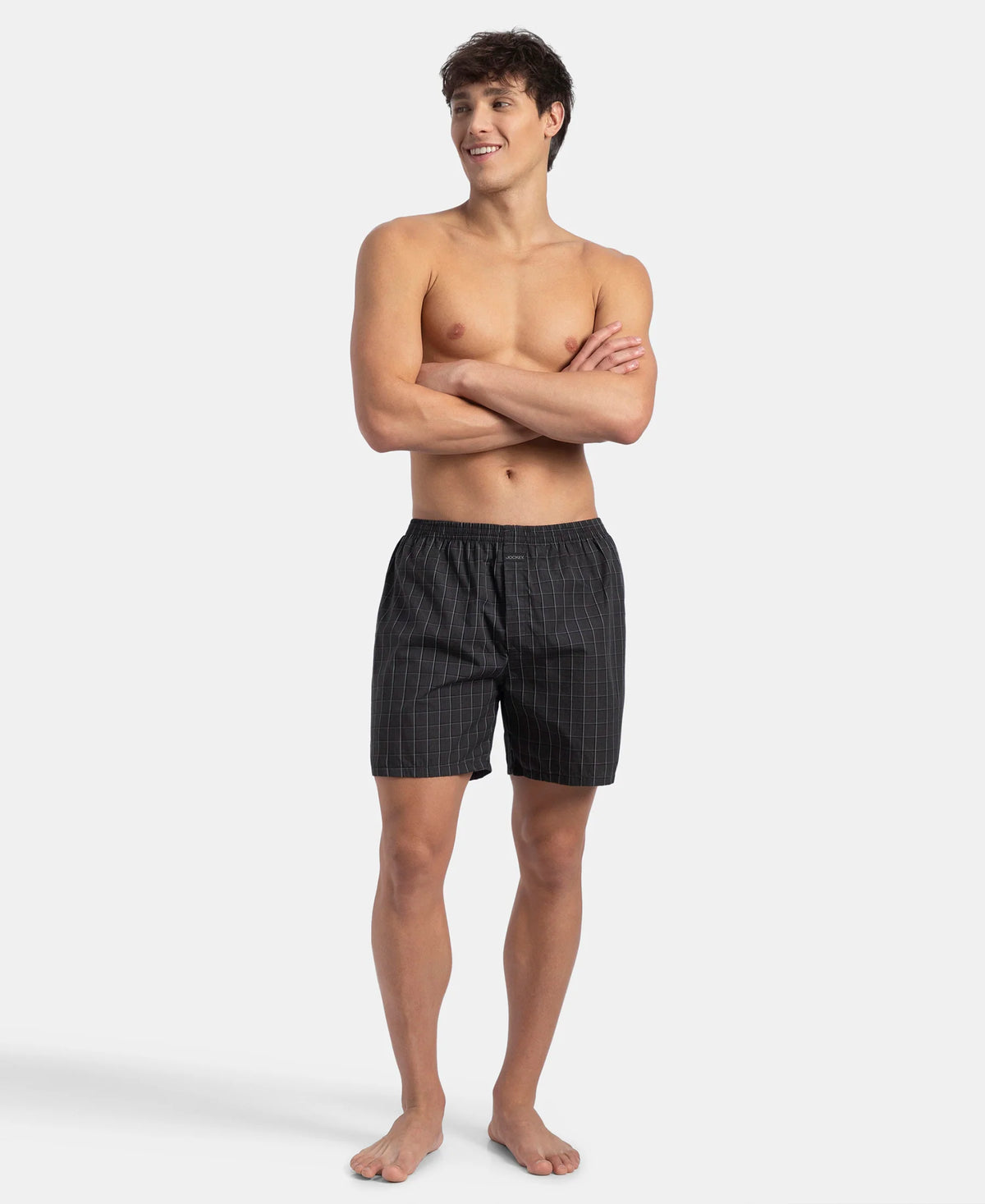 Jockey J1222 checked boxer shorts - black check