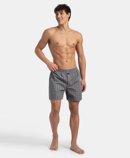Jockey J1222 checked boxer shorts - grey check