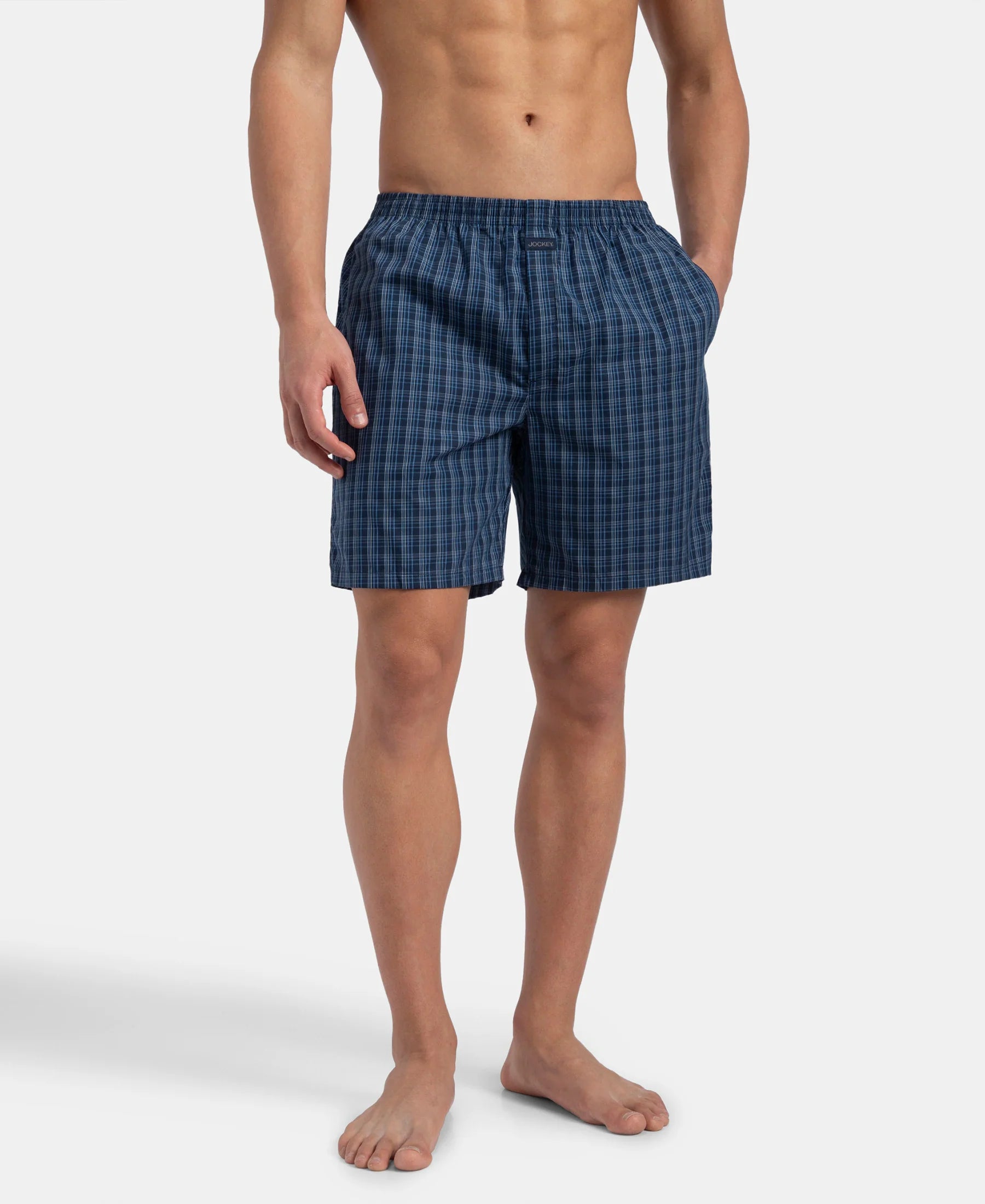 Jockey J1222 checked boxer shorts - navy check